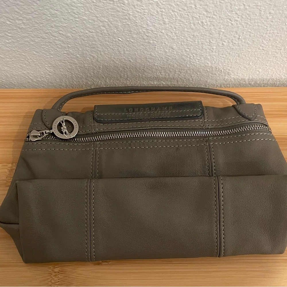 Longchamp Gray Lambskin Leather Le Pliage Crossbody Bag - Picture 9 of 10